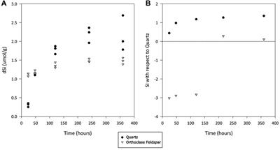 Geochemical reactions initiated by subglacial abrasion of natural quartz and alkali feldspar